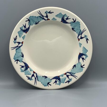 10 1/2 Inch Plate Swallows in the Clouds