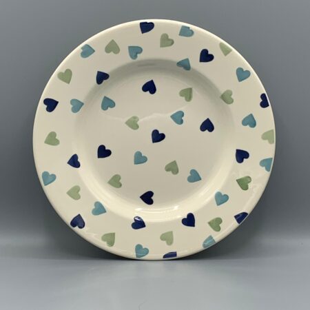 10 1/2 Inch Plate Blue & Green Hearts