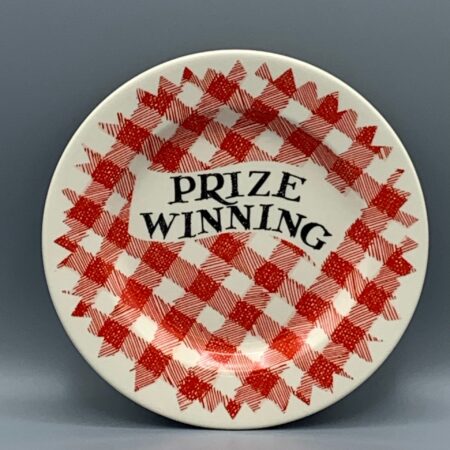 6 1/2 Inch Plate Red Gingham