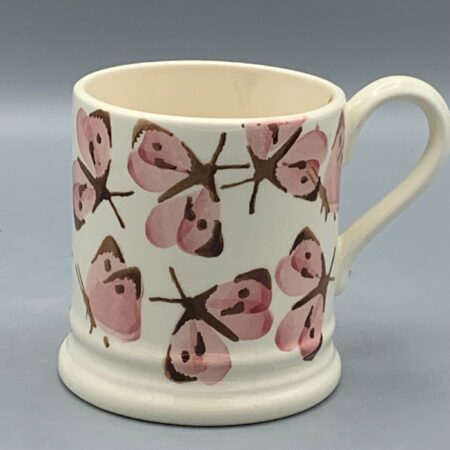 1/2 Pint Mug Pink Cabbage White Butterfly