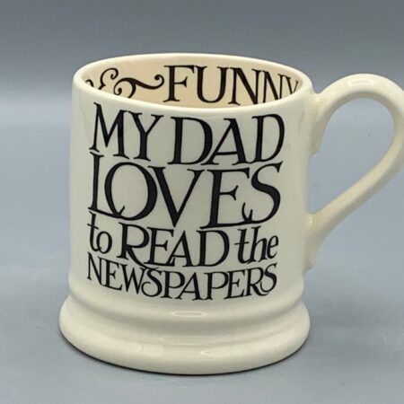 1/2 Pint Mug Black Toast My Dad Loves To Read B Keuze