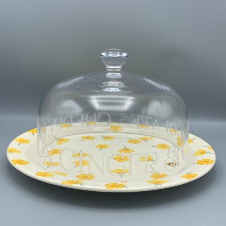 Cake Dome Glass Black Toast