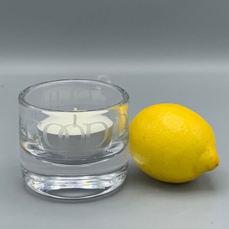Small Glass Votive Candle Black Toast