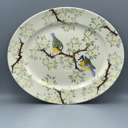 Medium Oval platter Blossom & Blue Tits B-Keuze