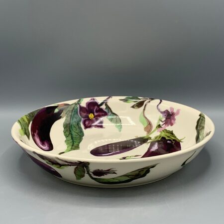Medium Pasta Bowl Aubergine & Flowers