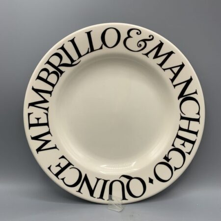 8 1/2 Inch Plate Black Toast Quince Membrillo & Manchego