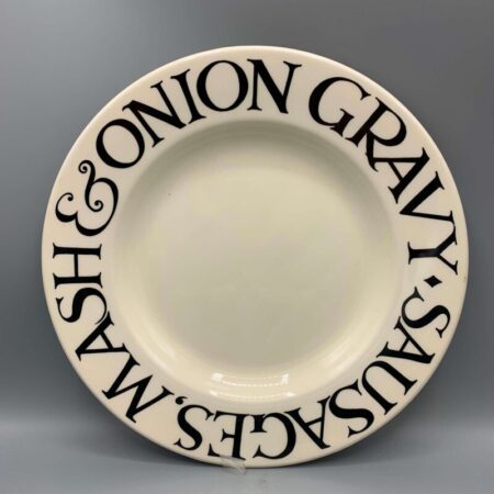 10 1/2 Inch Plate Black Toast Sausages & Onion Gravy