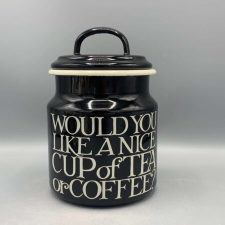 Enamel Medium Storage Pot Black Toast