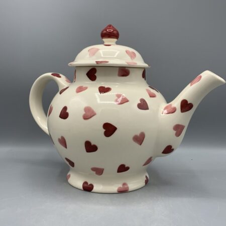 4 Mug Teapot Pink Hearts B-Keuze