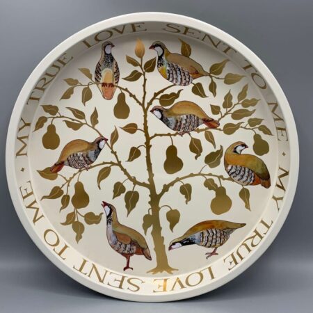 Round Tin Tray Partridge In A Pear Tree