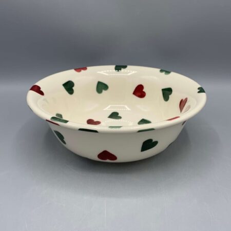 Cereal Bowl Red & Green Hearts