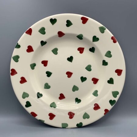 10 1/2 Inch Plate Red & Green Hearts