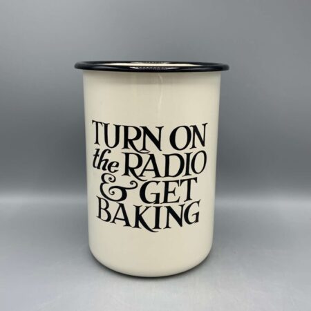 Enamel Utensils Storage Pot Black Toast