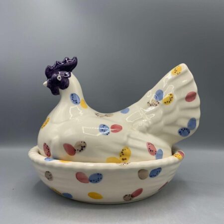 Large Hen on Nest Mini Eggs