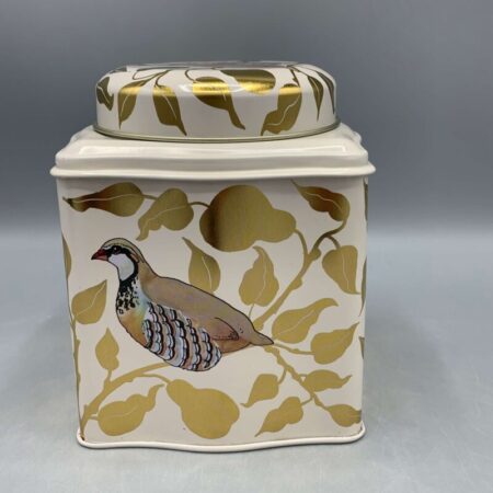 Dome Lid Curved Tin Partridge In A Pear Tree