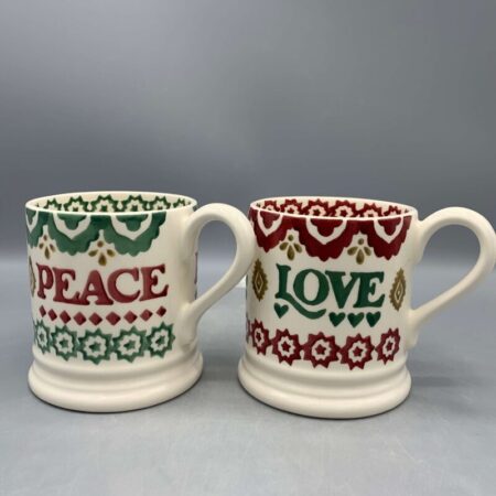 Set of 1/2 Pint Mugs Christmas Joy
