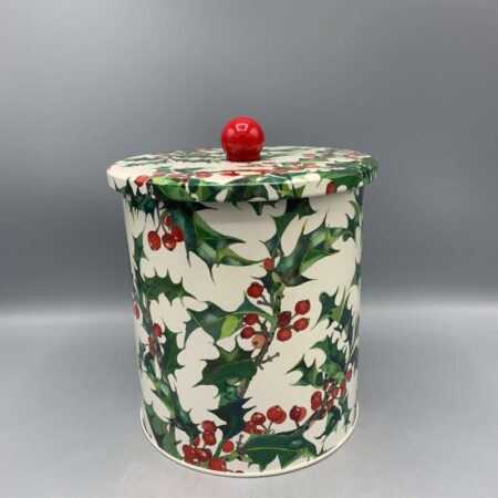 Tin Biscuit Barrel Holly