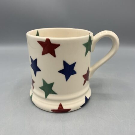 1/2 Pint Mug Red, Green & Blue Stars B Keus
