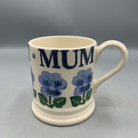 1/2 Pint Mug Blue Pansies Mum