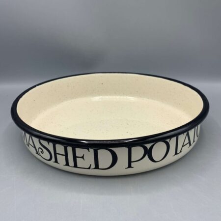 Enamel Pie Dish Savory Black Toast