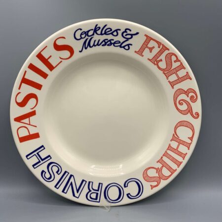 10 1/2 Inch Plate Red & Blue Toast
