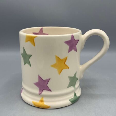 1/2 Pint Mug Green Purple & Yellow Stars