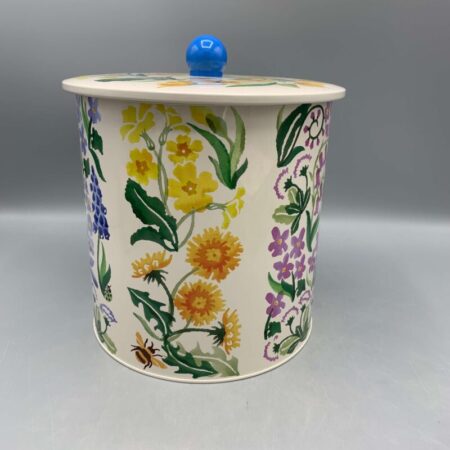 Tin Biscuit Barrel Wild Flowers