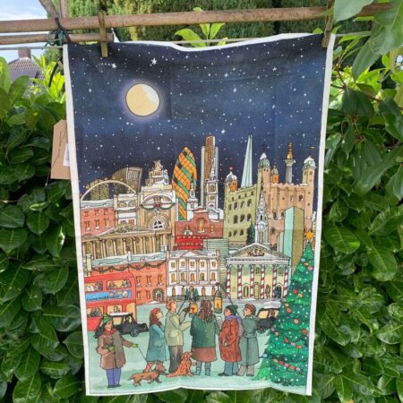Tea Towel London At Christmas