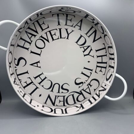 Large Handled Tin Tray Black Toast