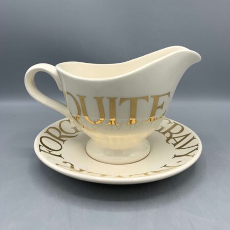 Gravy Jug & Stand Gold Toast