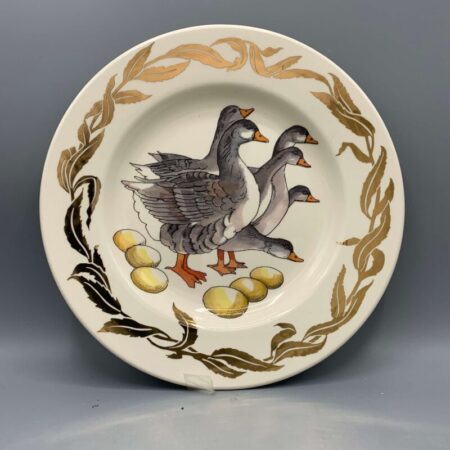 8 1/2 Inch Plate Six Geese A-Laying